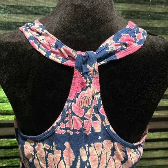 Balance Collection Women’s Tie Dye Racerback Blue & Pink Tank Top Size Medium - Picture 4 of 8